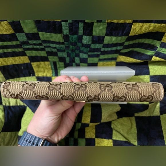 GUCCI Ophidia White Leather and Canvas Monogram Wallet w/ Dust Bag - Picture 13 of 16